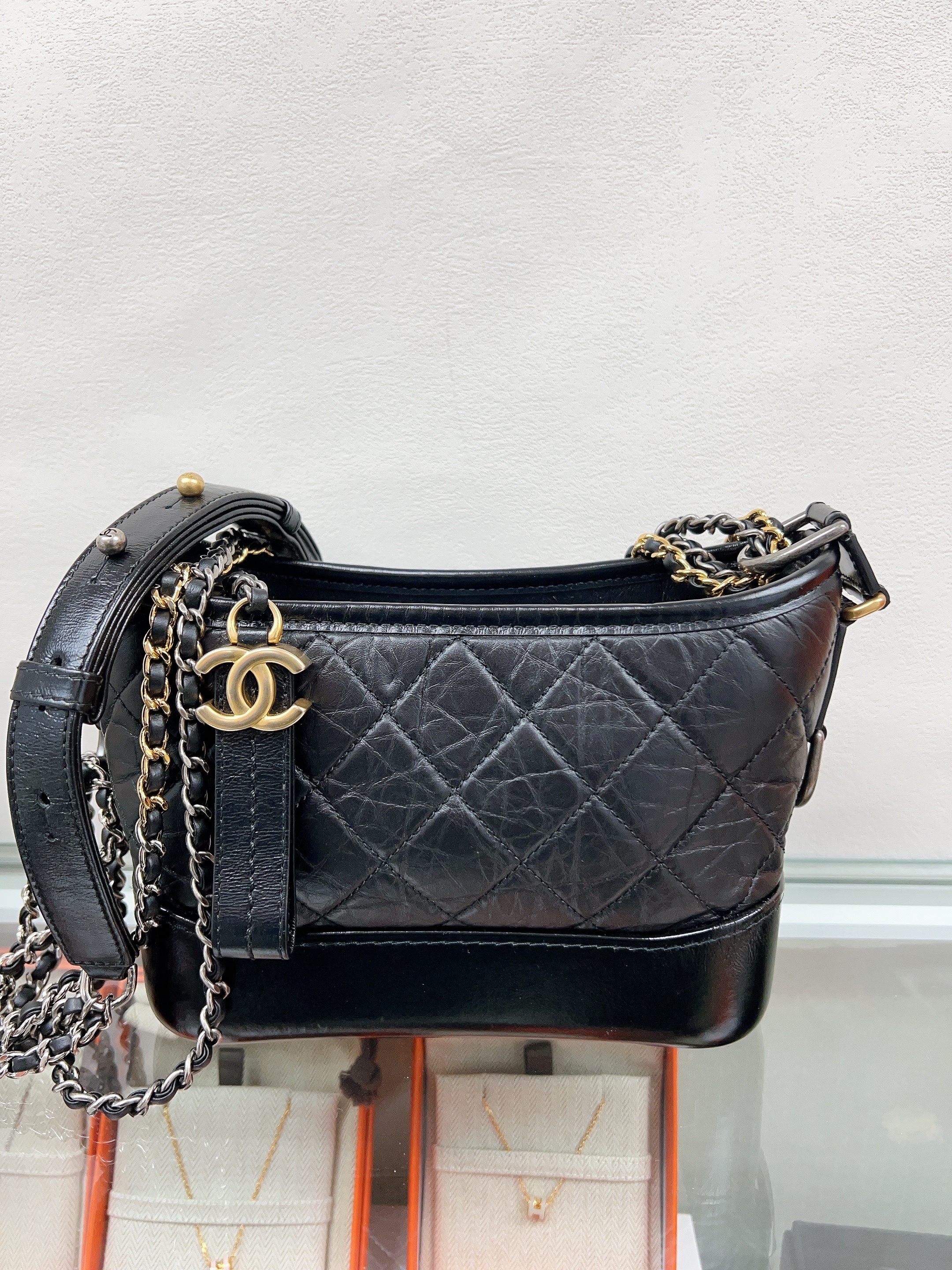 Chanel gabrielle hobo small black