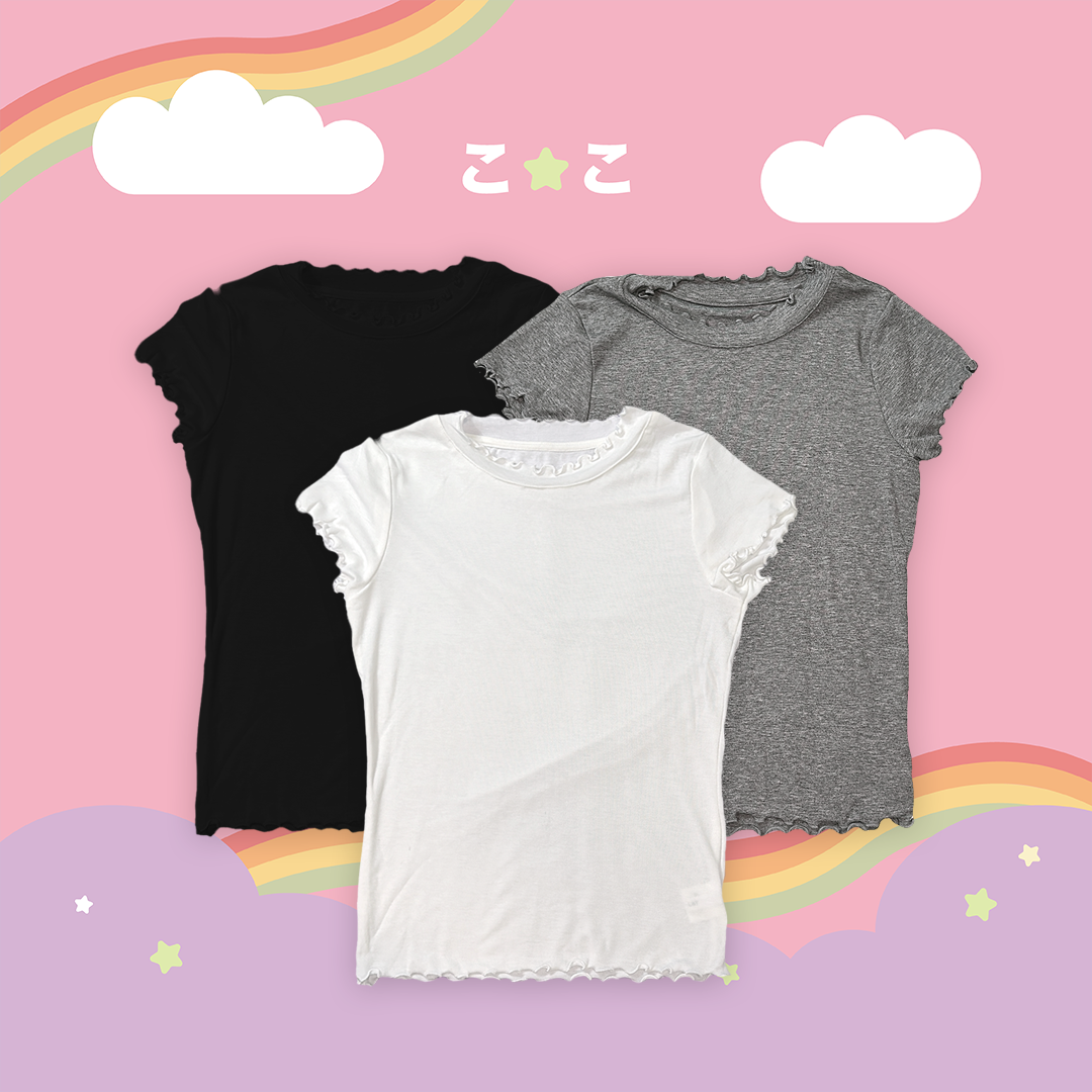 こ♡こ 木耳邊短袖上衣