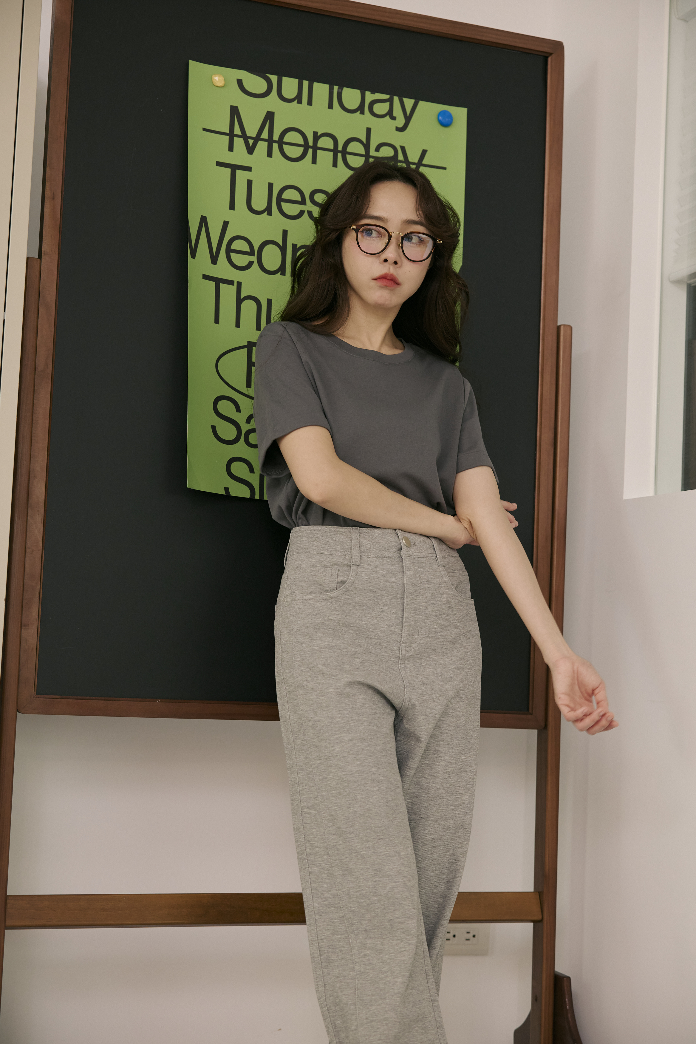 Black Label-精梳棉日常T-炭灰