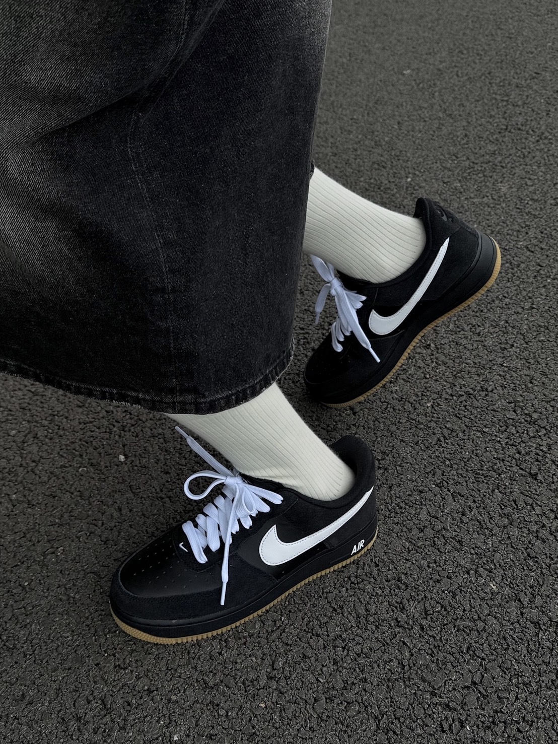 Nike Air Force 1 AF1 黑生膠 麂皮 皮革 黑白色 生膠底 男女款 IB6388-001/預購