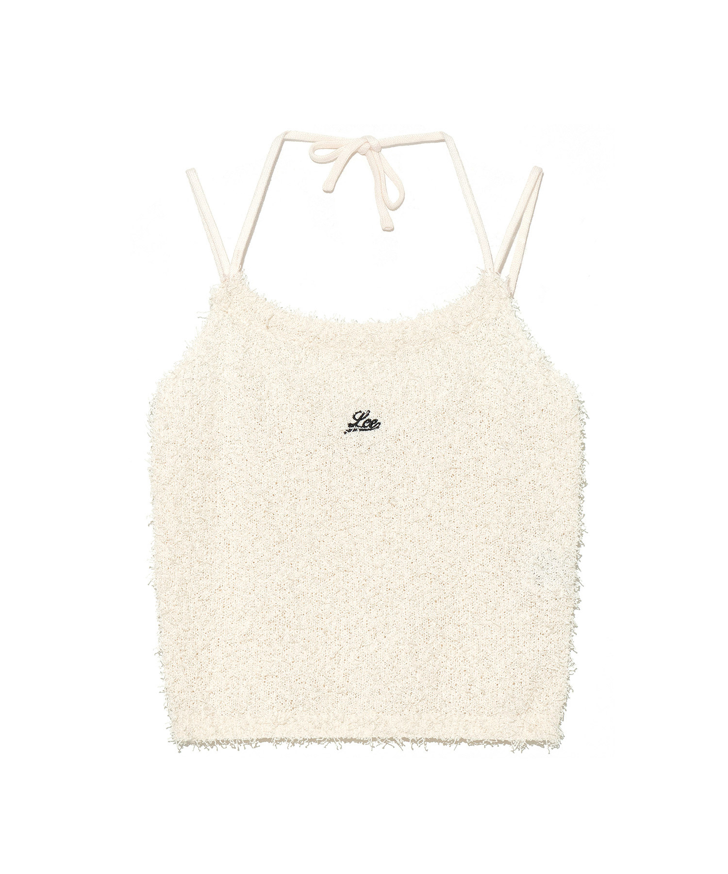 【預購】Lee 螺紋針織掛脖無袖背心 象牙白
