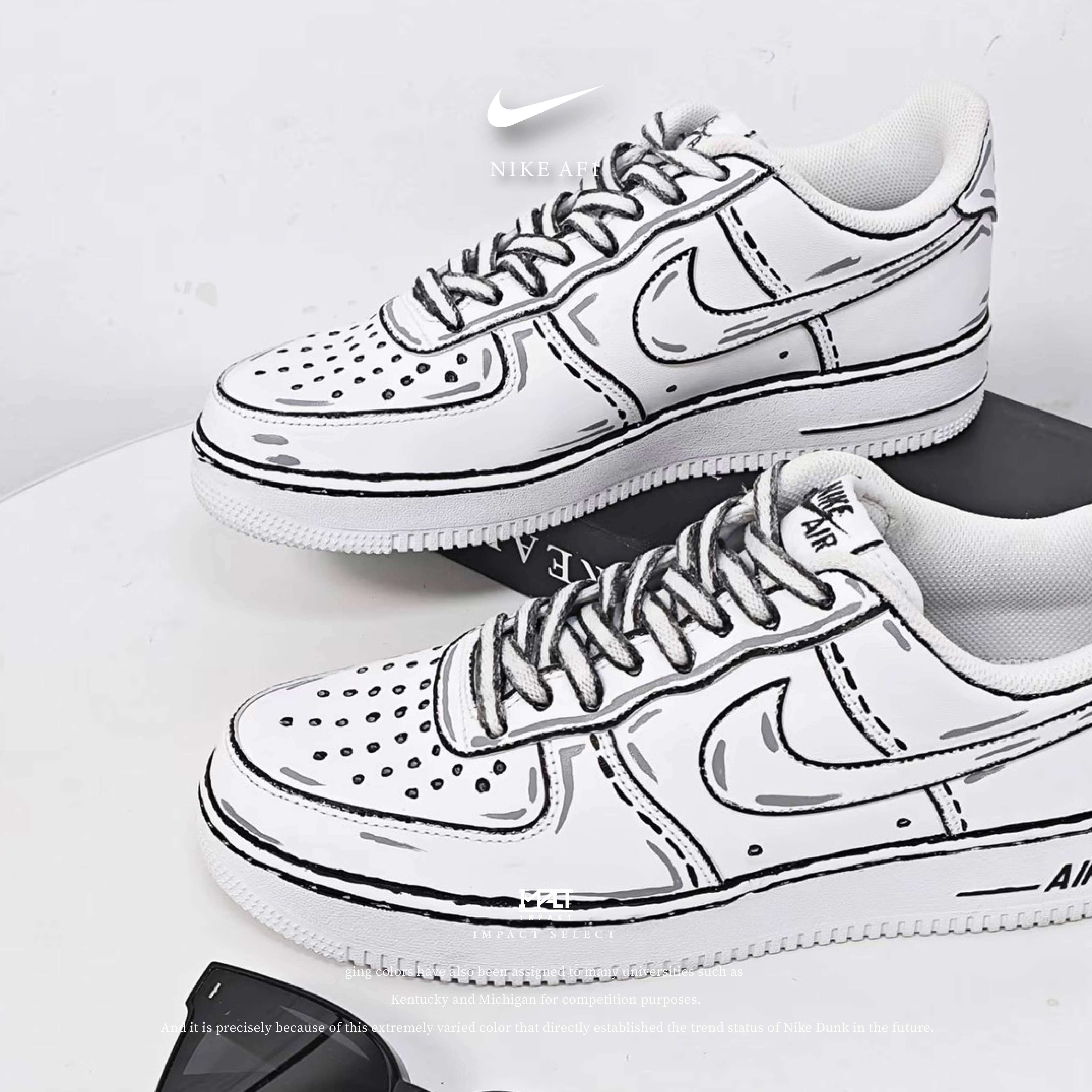 【訂製款】Nike Air Force 1 Low  未來世界 撕漫風 二次元 線條