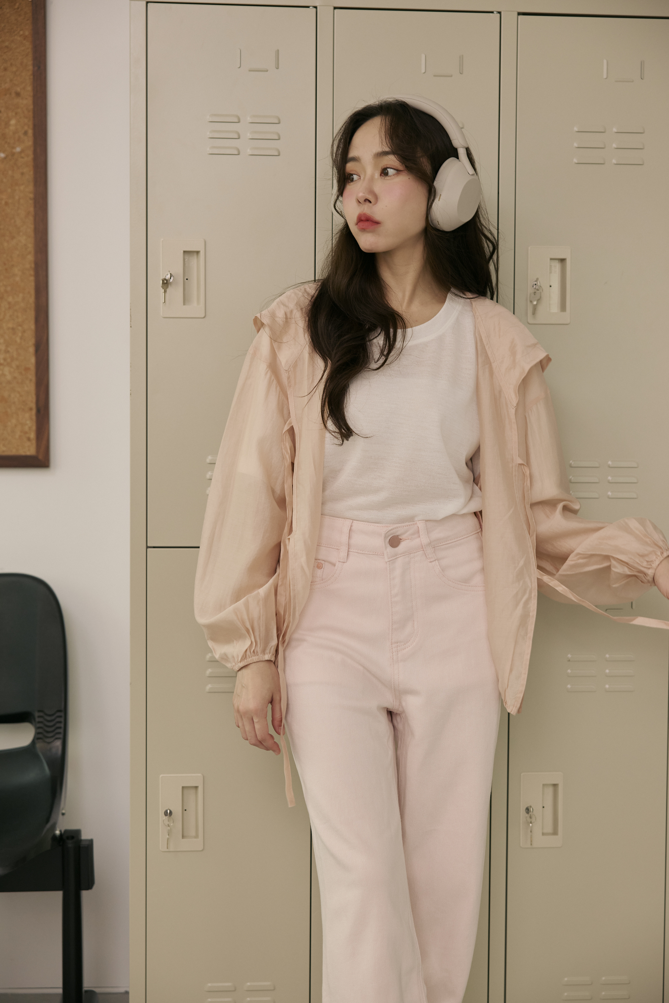 輕甜粉系彈性長褲