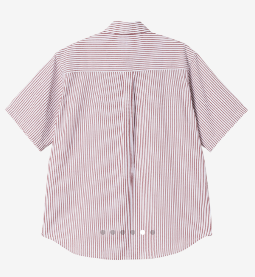 CarharttWip  S/S PHELPS 短袖襯衫 淺粉條紋色   JUN25
