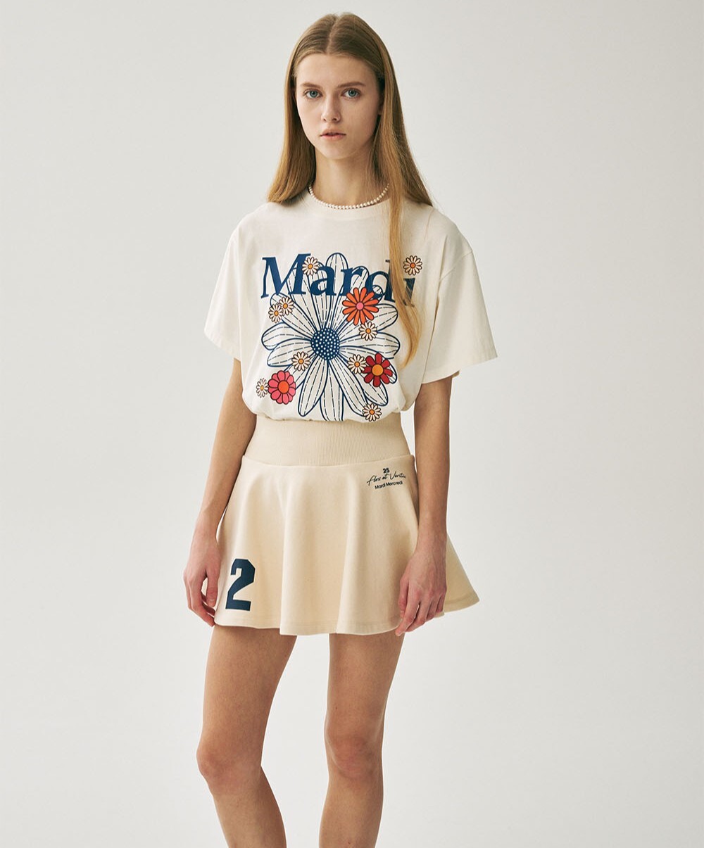 【預購】Mardi Mercredi  花朵系列落肩寬鬆短袖T恤