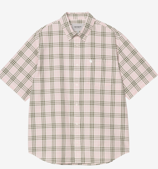CarharttWip  S/S NIVEN 襯衫 NIVEN 格紋， 粉色   JUN25