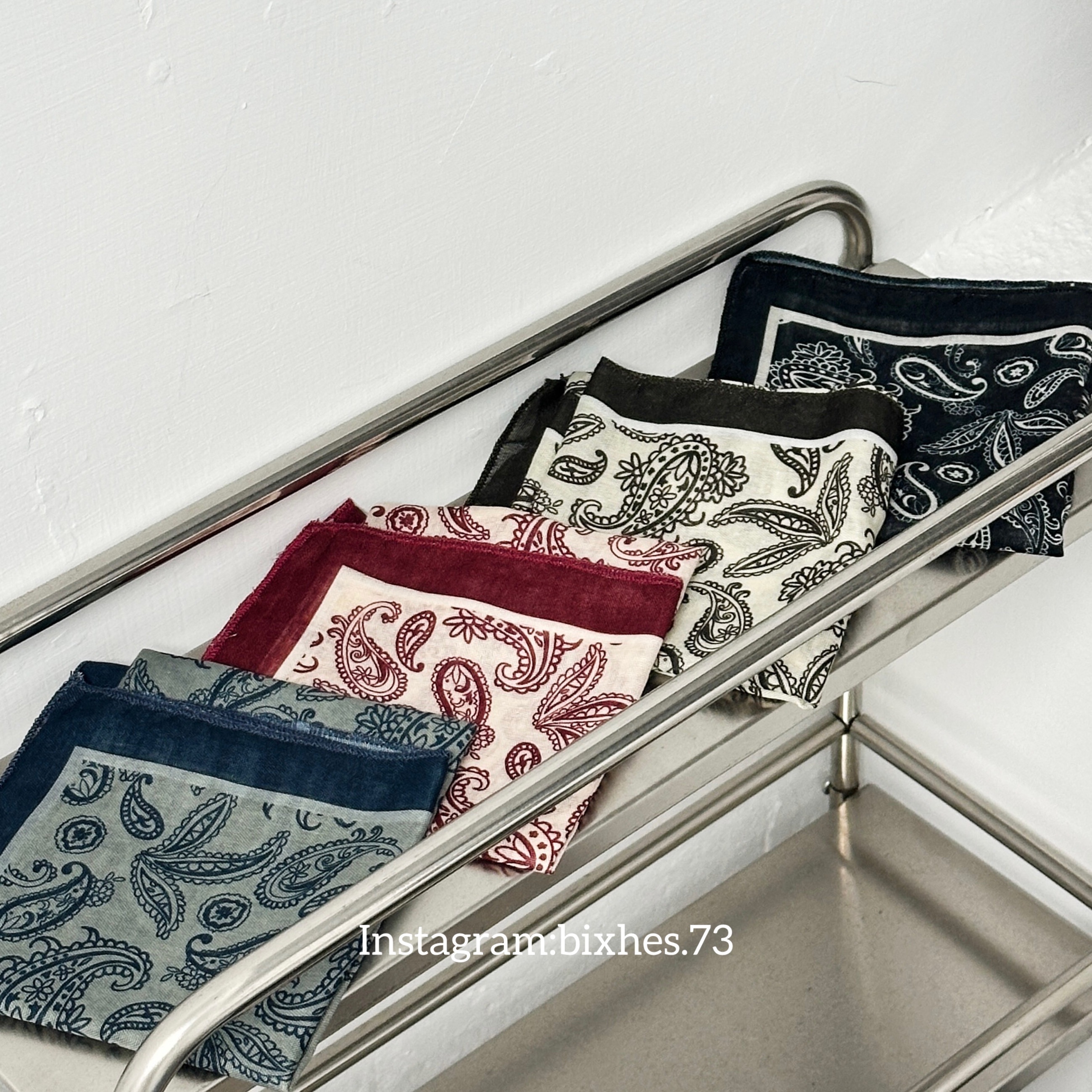 復古腰果布面小方巾(H00015)