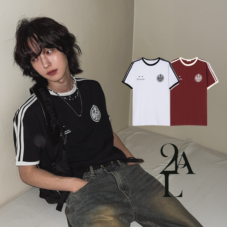 韓國 2 PLAN足球運動線條短袖上衣