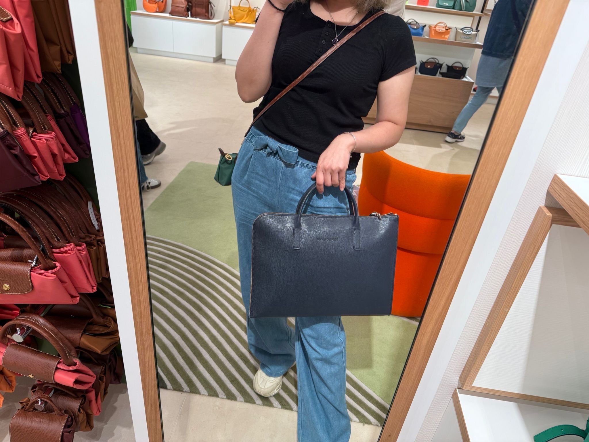 Longchamp Printemps Ete Leather Briefcase Black L2115