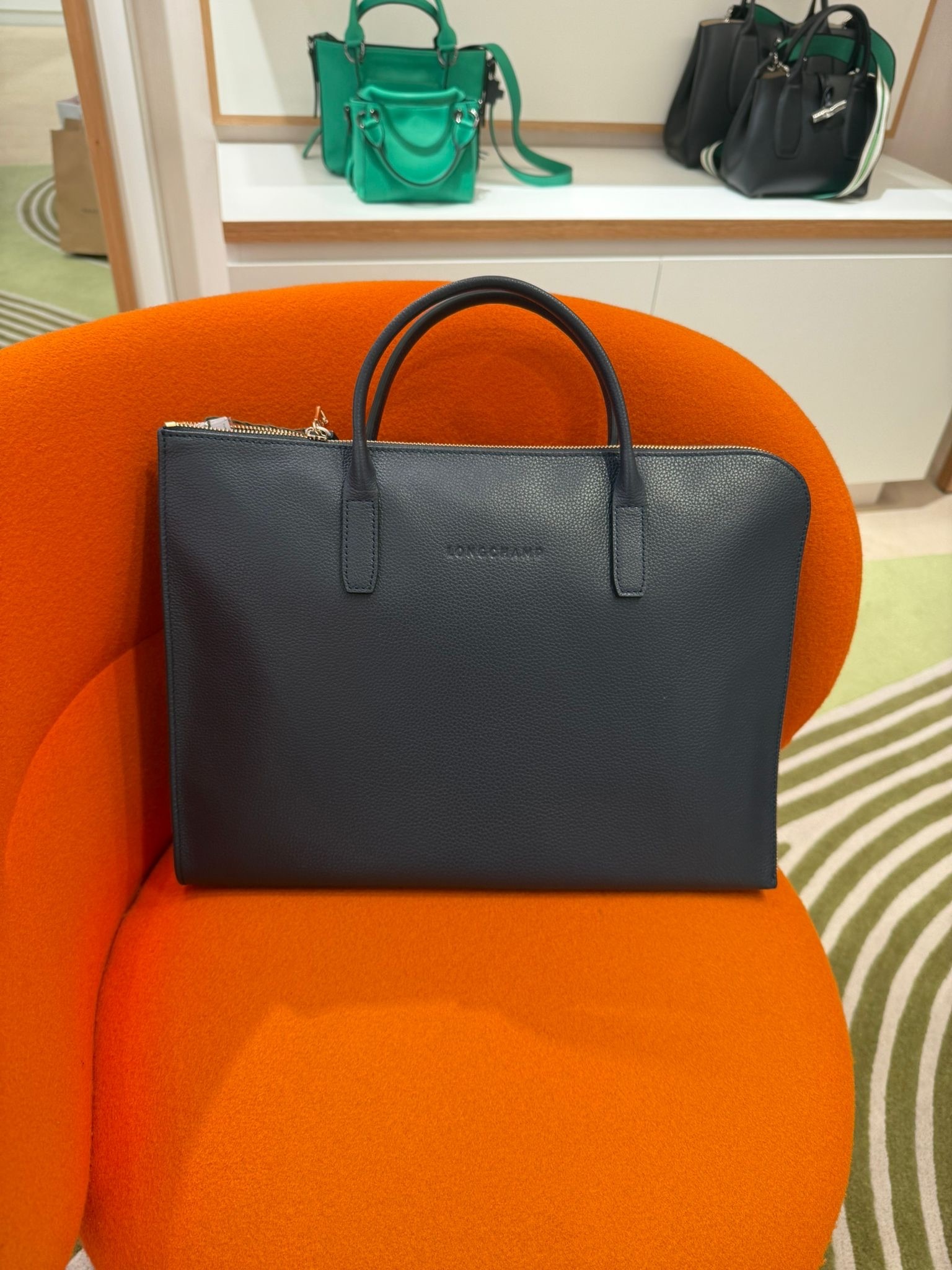 Longchamp Printemps Ete Leather Briefcase Black L2115