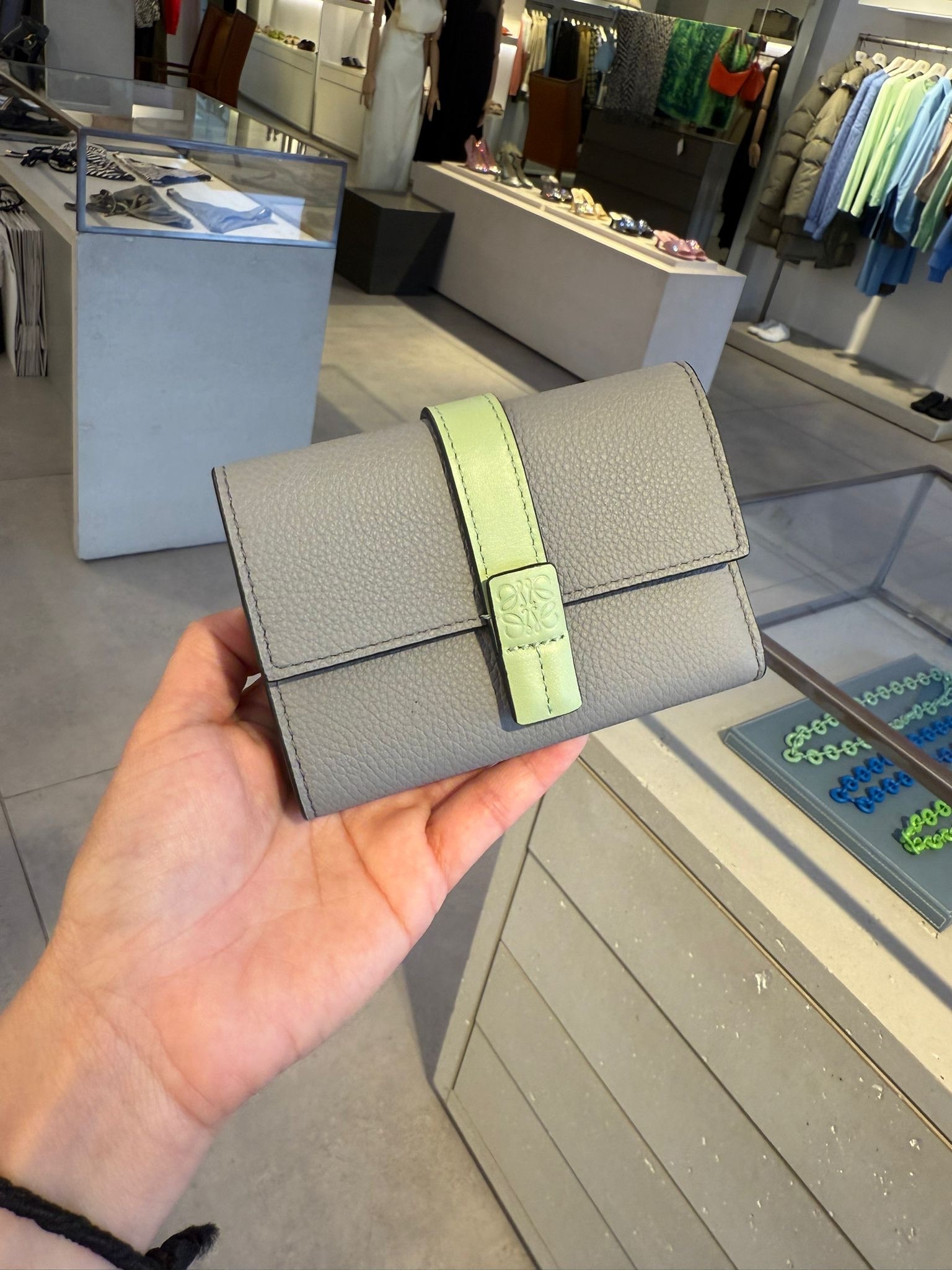 Loewe Small Vertical Wallet Pale Grey