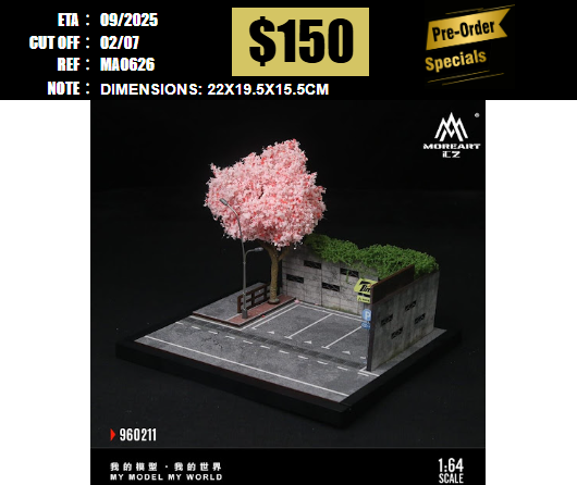 PO-$150 * MOREART * 1:64 DIORAMA - STREET SCENE 11 SAKURA (MO960211) [OD26/06]