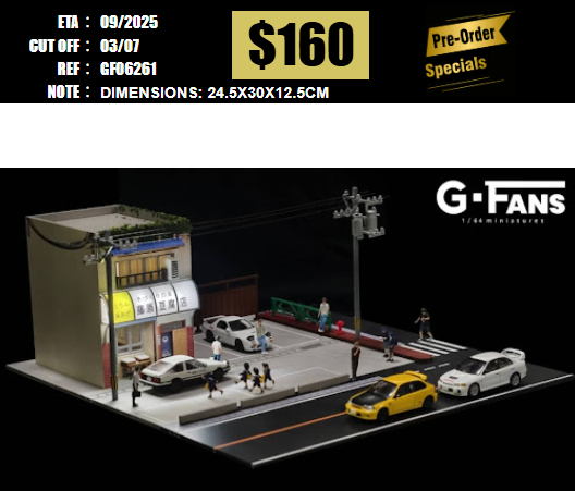 PO-$160 * G-FANS * 1:64 DIORAMA - INITIAL D FUJIWARA SCENE (710039) [OD26/06]
