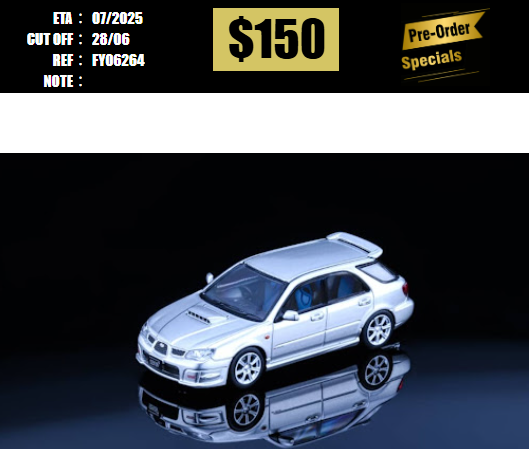 PO-$150 * FURUYA * 1:64 SUBARU IMPREZA WRX STI MK9 WAGON SILVER [OD26/06]