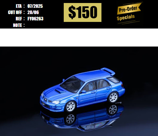 PO-$150 * FURUYA * 1:64 SUBARU IMPREZA WRX STI MK9 WAGON BLUE [OD26/06]