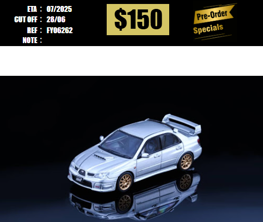 PO-$150 * FURUYA * 1:64 SUBARU IMPREZA WRX STI MK9 SEDAN SILVER [OD26/06]