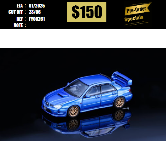 PO-$150 * FURUYA * 1:64 SUBARU IMPREZA WRX STI MK9 SEDAN BLUE [OD26/06]