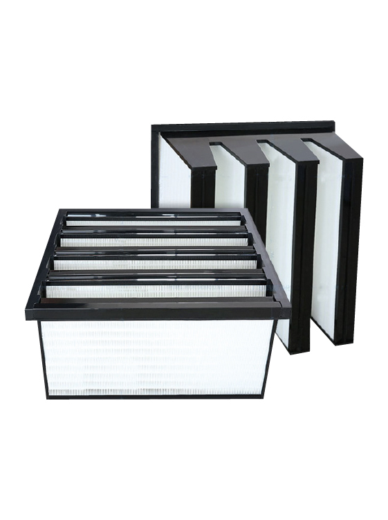 V shaped high efficiency filter