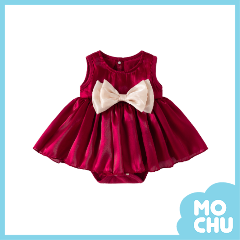 閃耀光澤蝴蝶結包屁洋裝(二色)