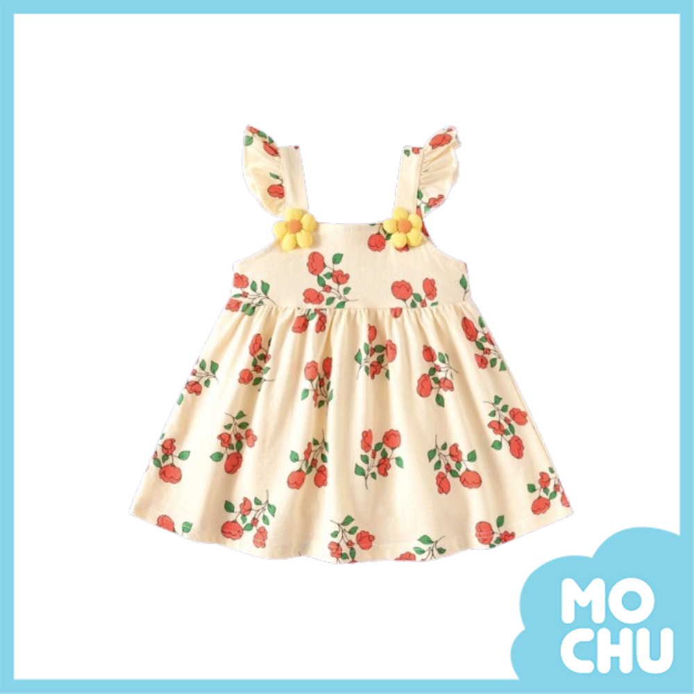 小花朵飛袖連身裙(二色)