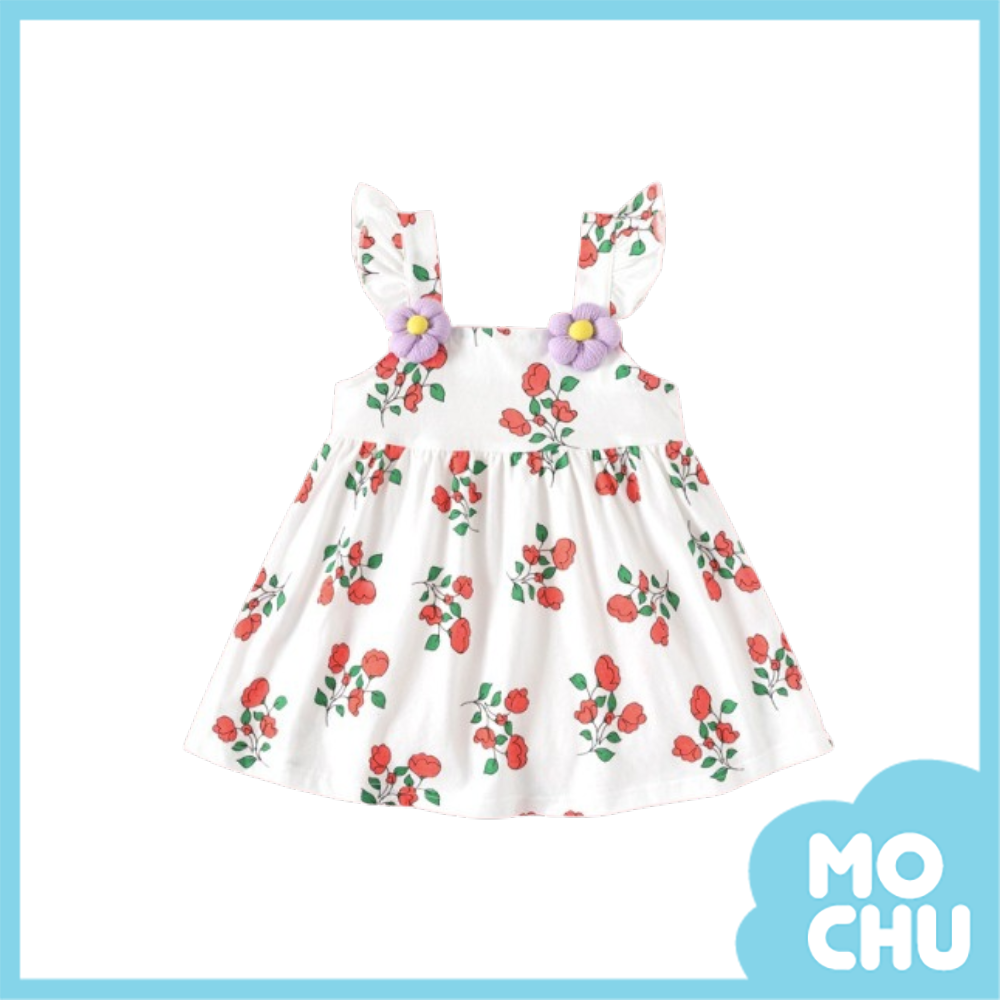 小花朵飛袖連身裙(二色)