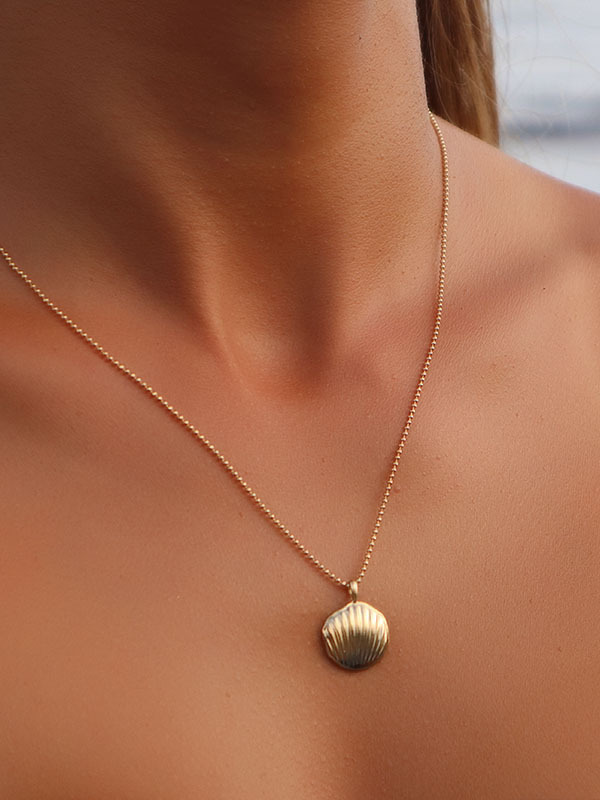 【Freecean系列飾品】Aphrodite Necklace 貝殼項鍊厚18K金