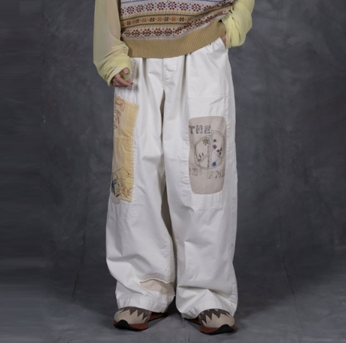 9/20 RE-STOCK: KAPITAL MURA TWILL FATIGUE BAGGY PANTS (Rush Week Remake) - IVORY PRE ORDER ITEM (預訂中)