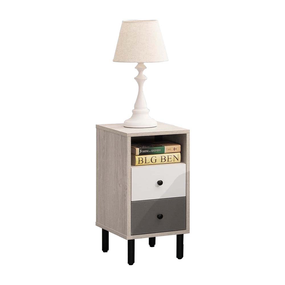 利奇1尺淺橡色床頭櫃/二抽收納櫃/置物小邊櫃/小茶几