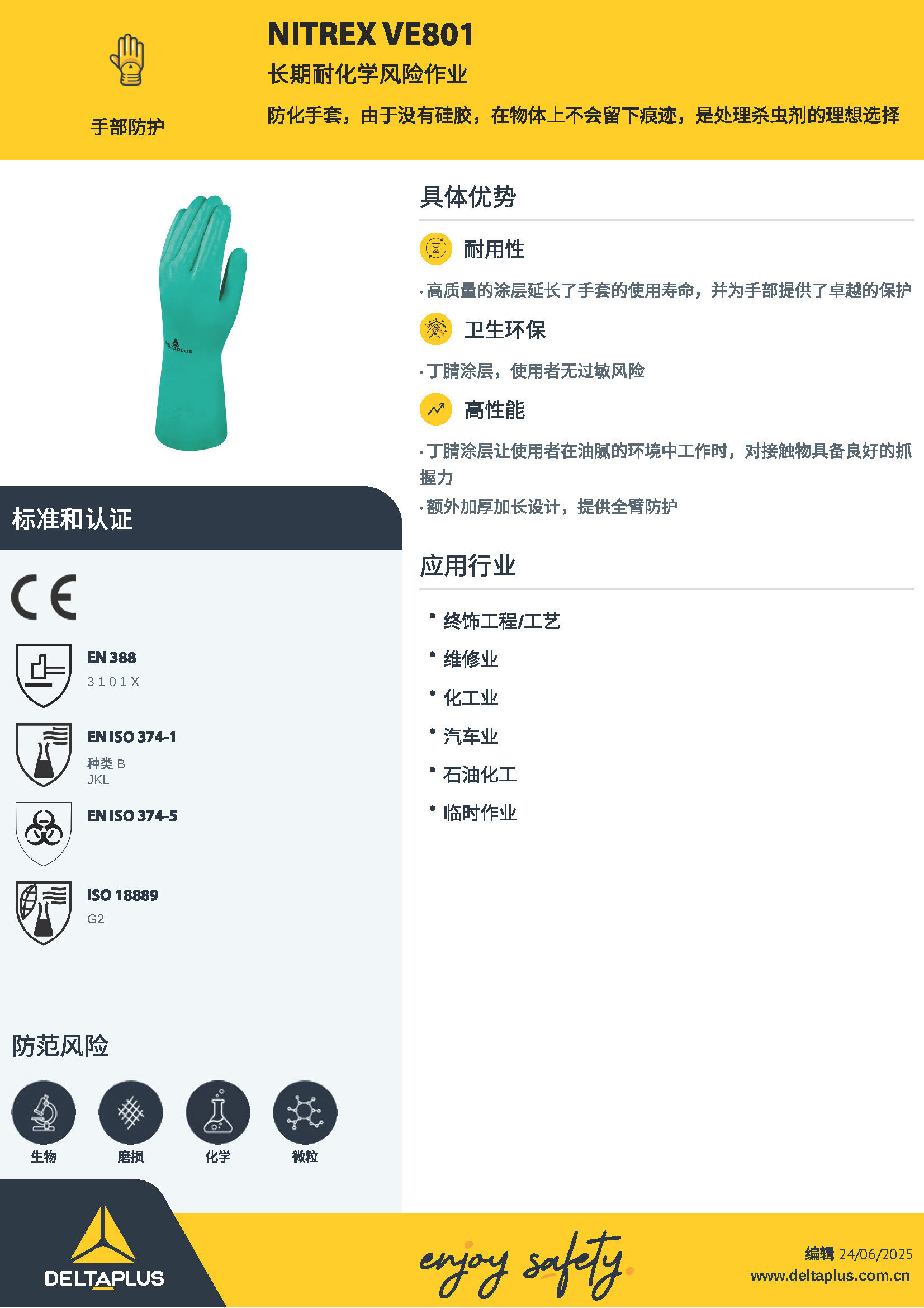 Delta Plus - NITREX VE801 耐化學手套