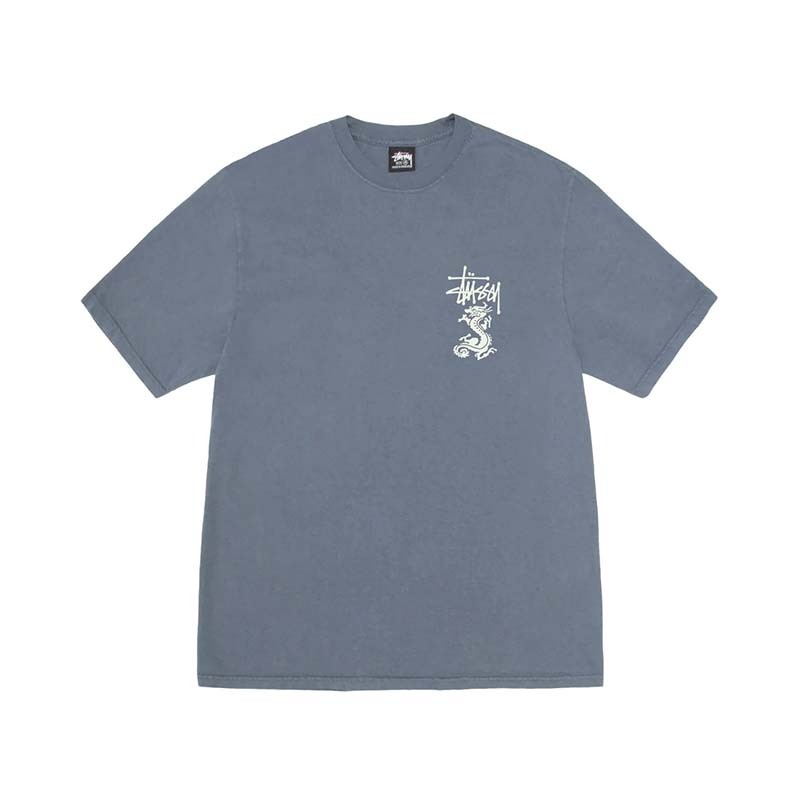 Stussy Double Dragon Tee Pigment Dyed Navy 短袖 藍色 1905113-NY [台灣現貨]