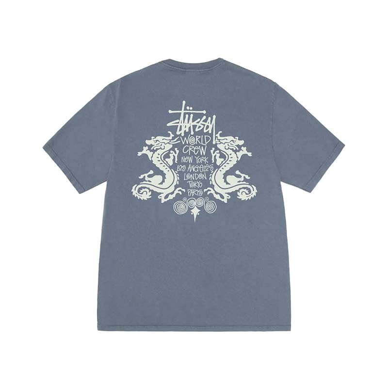 Stussy Double Dragon Tee Pigment Dyed Navy 短袖 藍色 1905113-NY [台灣現貨]