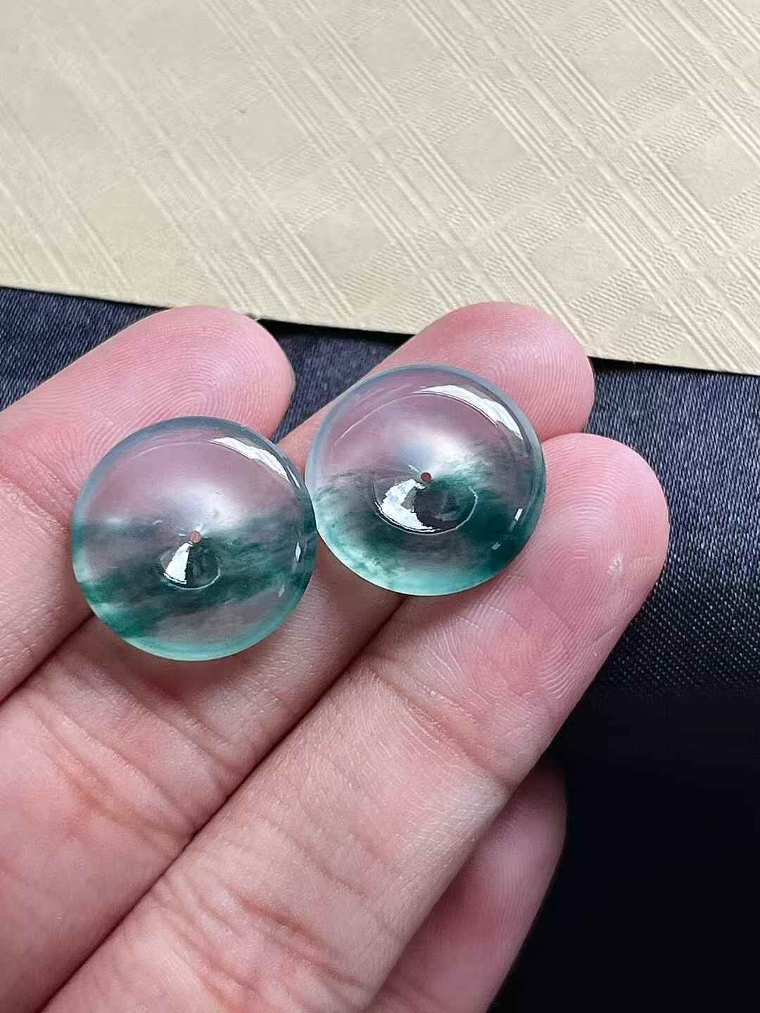 616337 翡翠平安扣一對