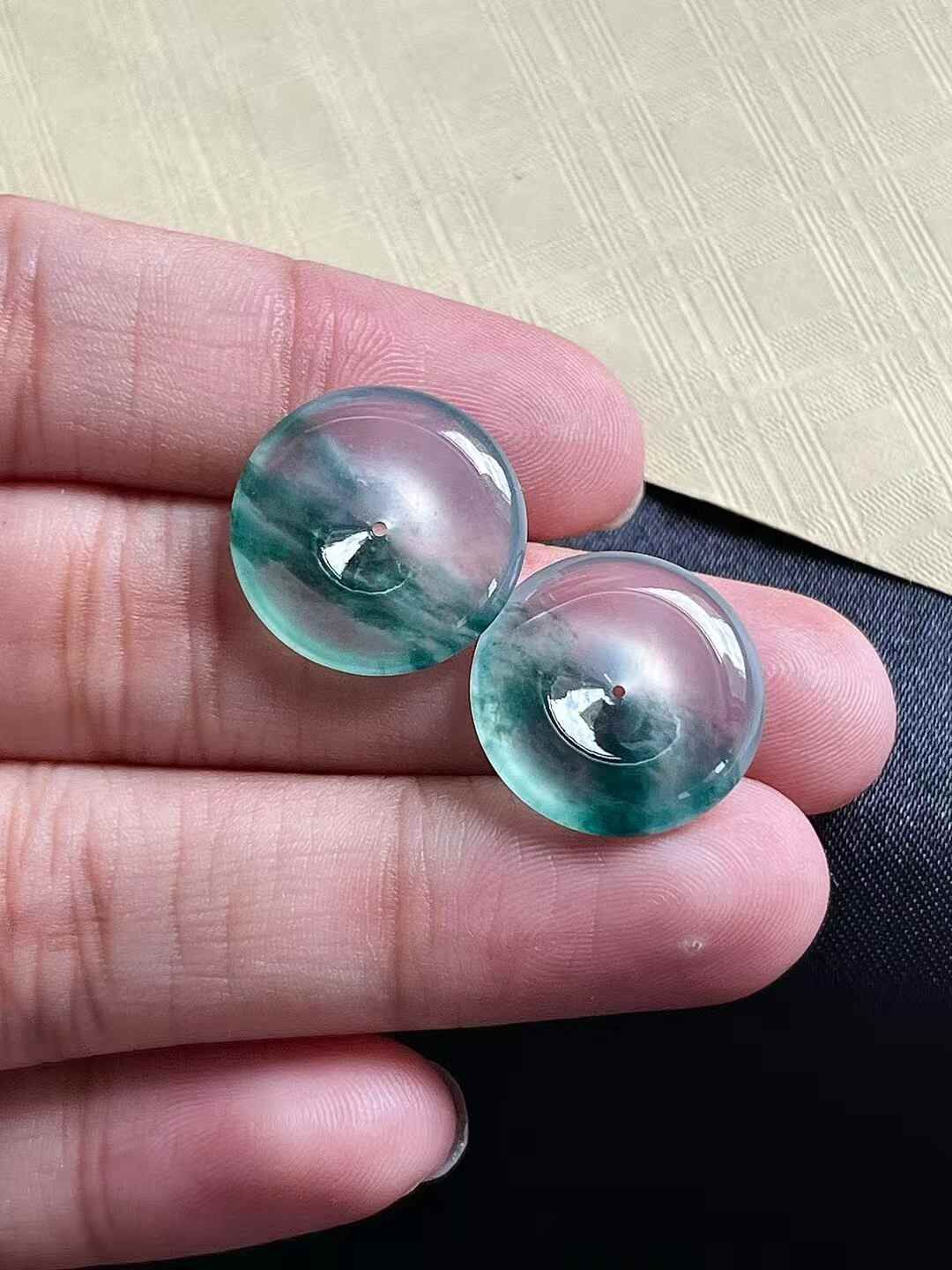 616337 翡翠平安扣一對