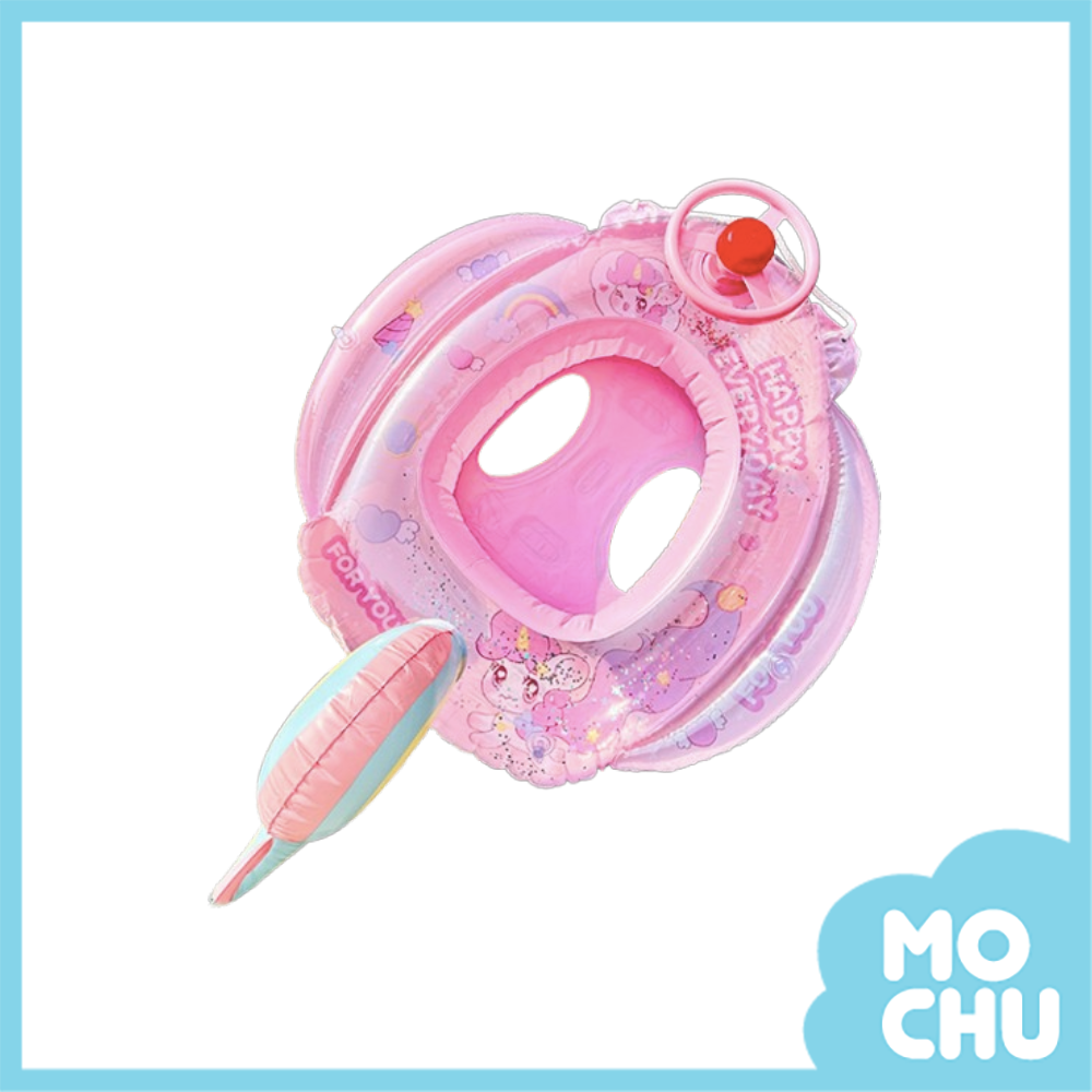 亮片彩虹馬座式泳圈