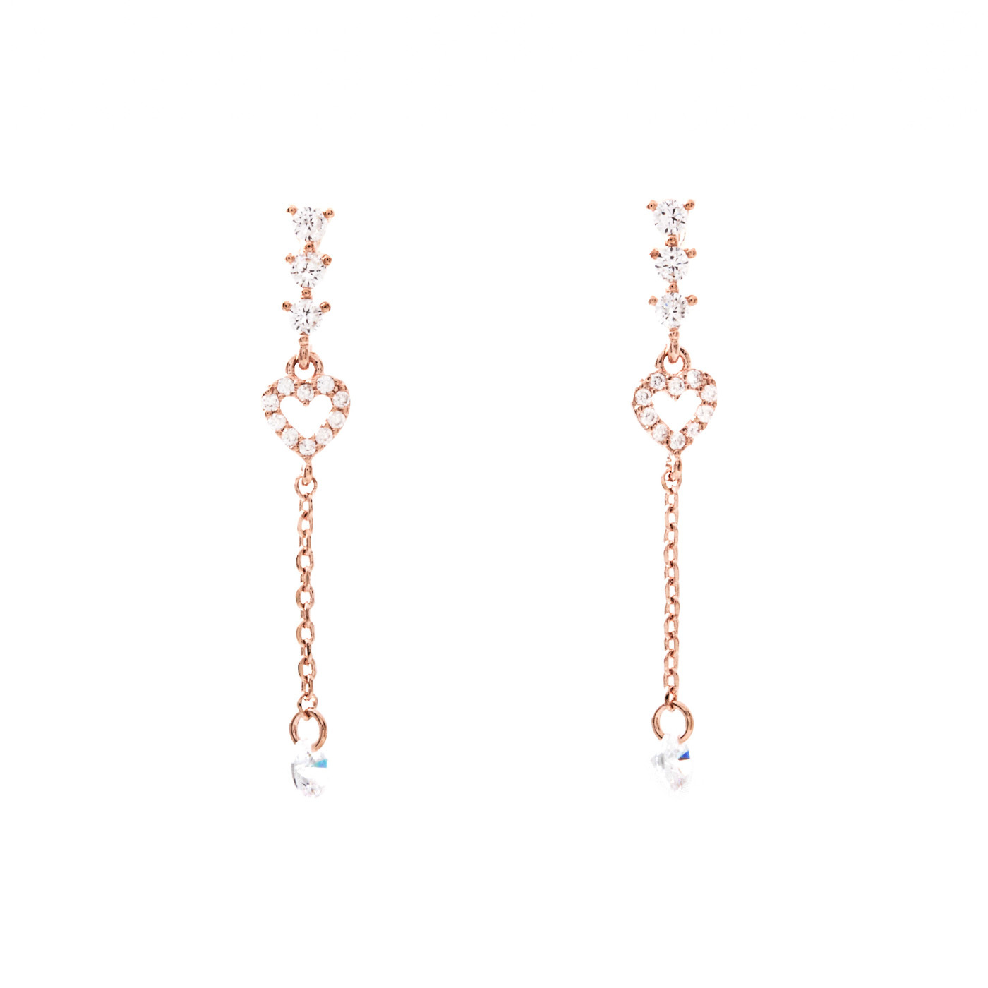 平價飾品,銀針,愛心,鋯石,垂墜耳環