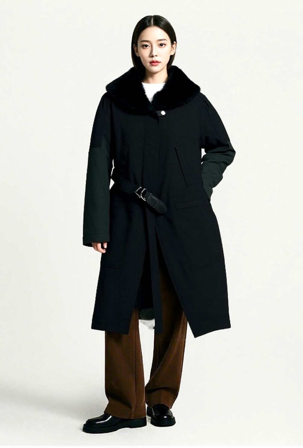 4折大特價～全新HERMES長外套女士 36碼 黑色 H2H0126DO0236 Manteau Inspi Canadienne #BRAND NEW #香榭站正品