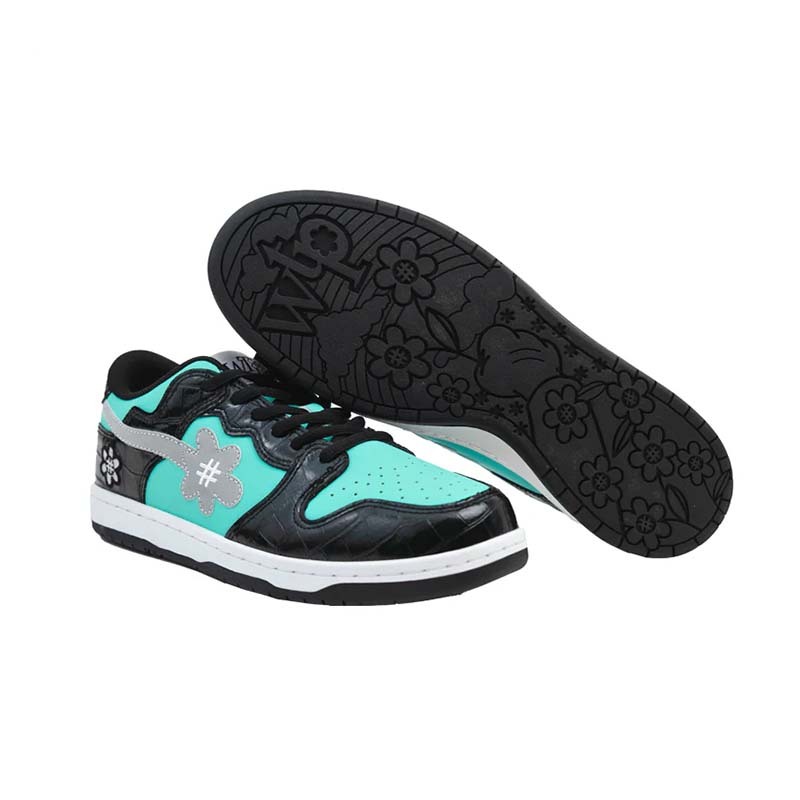 Water The Plant “DIAMOND" Dream Kicks | Black Tiffany Blue 刺繡小花鞋 藍綠色 男女款 WTP-10 [台灣現貨]