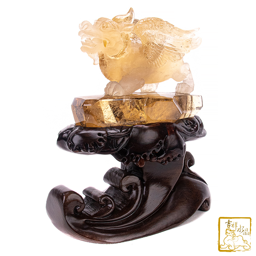 黃水晶飛天貔貅 1.44kg 財源廣進