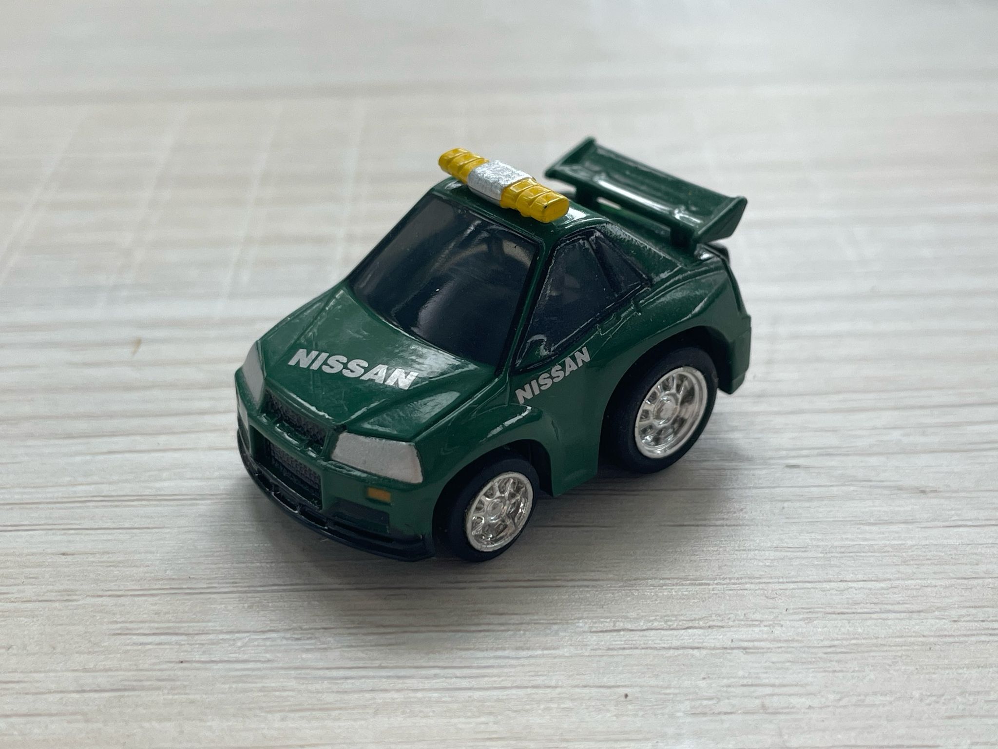 CHORO Q CHIBIKKO NISSAN SKYLINE GT-R R34 SAFETY CAR GREEN