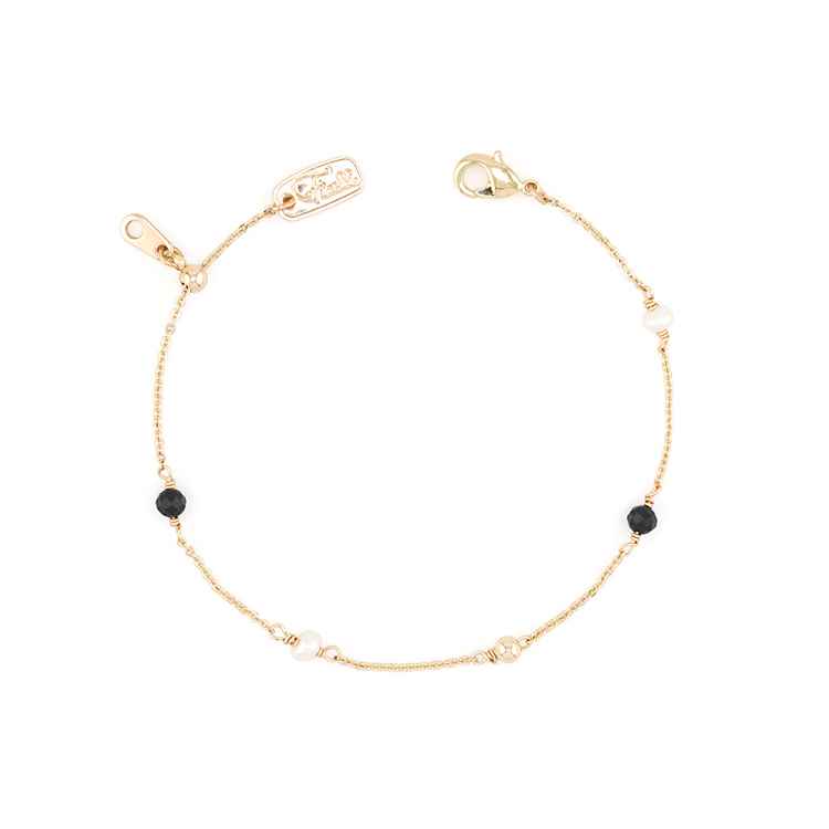 七月誕生石 • 風信子 • 重生的愛 – 珍珠黑瑪瑙 – 手鍊