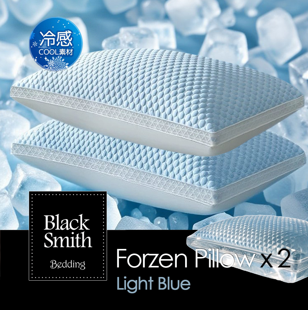 Black Smith 冰之冷枕高承托力枕頭2個_藍色
