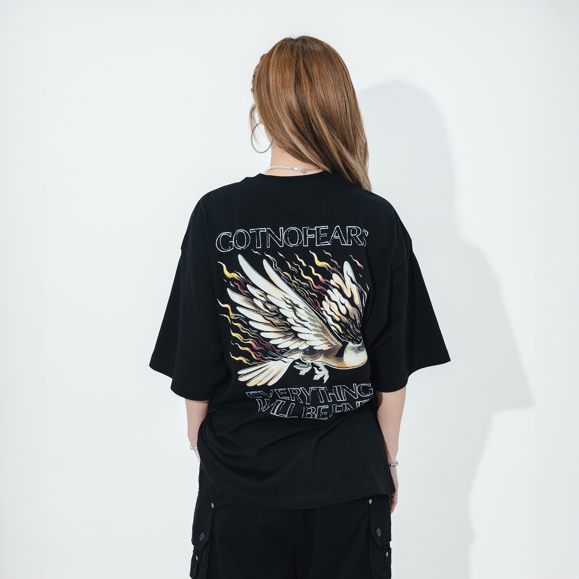 Gotnofears FLAMED PIGEON OVERSIZED TEE 火焰鴿子寬版短上衣 10894690