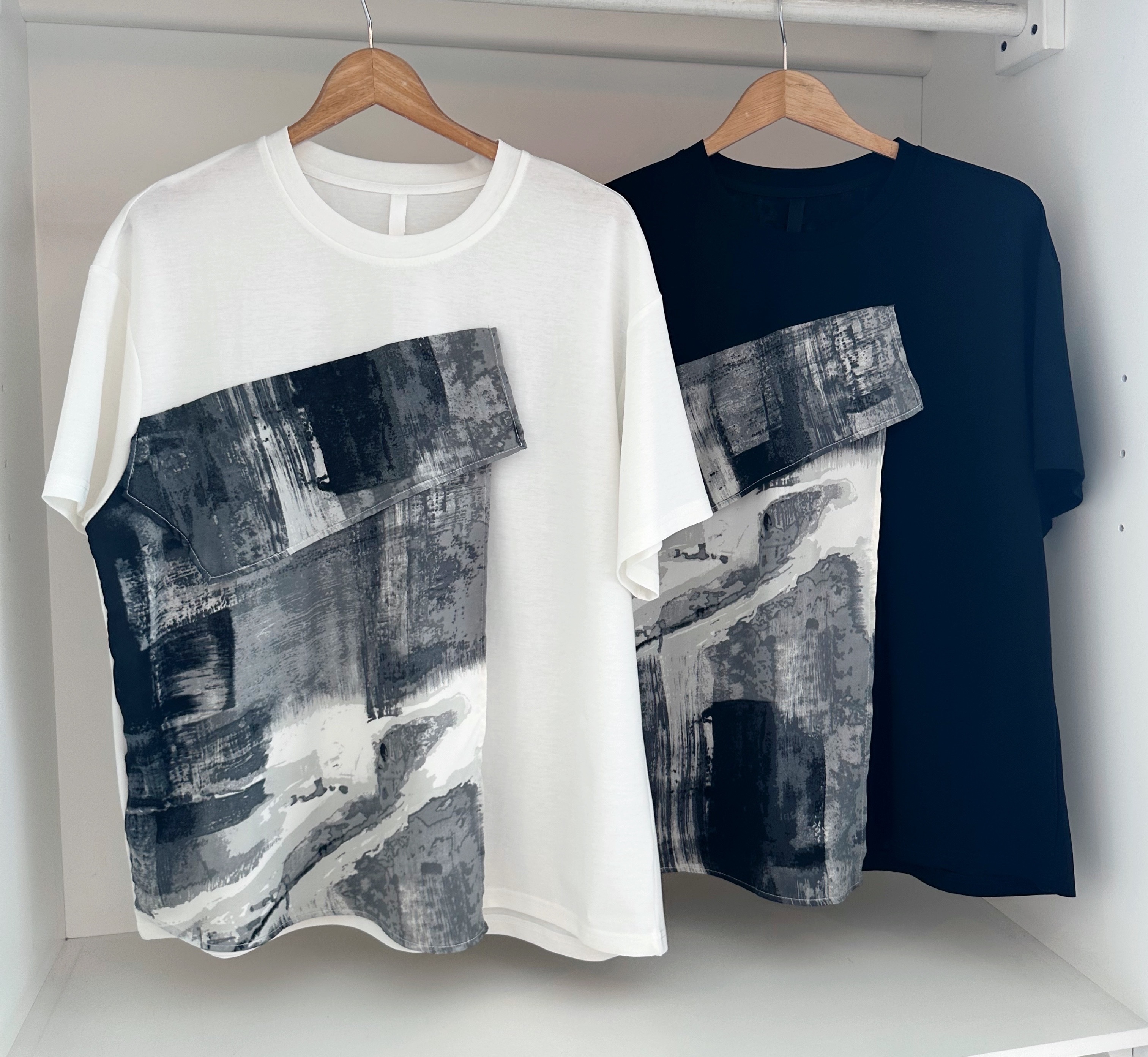 SHORT SLEEVE TIE-DYE LAYERED LONG TEE