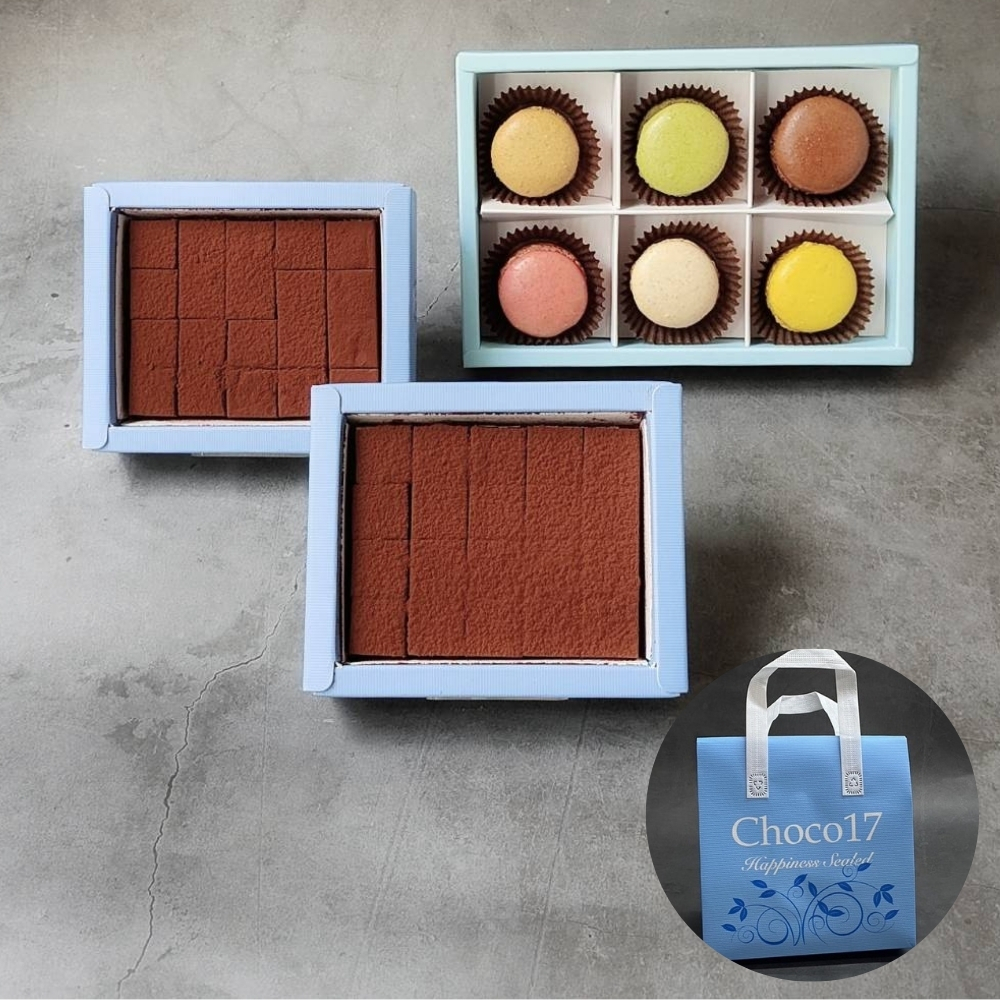 【Choco17】皇家經典70%雪菲娜+伯爵茶雪菲娜+法國馬卡龍各1盒