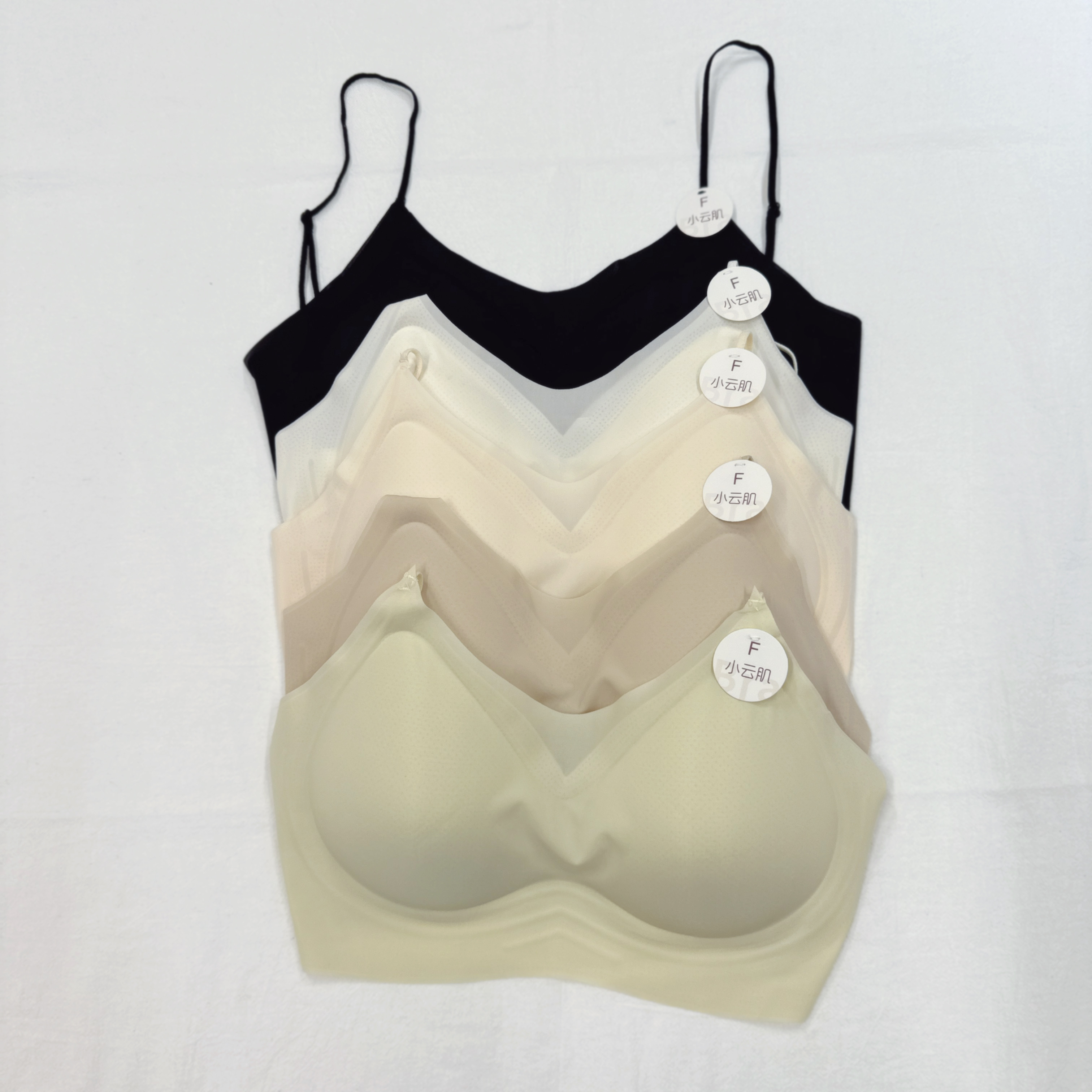 #1360-F Size超薄小雲肌後一字帶固定杯果凍幼帶CasualBra (A27-A31)