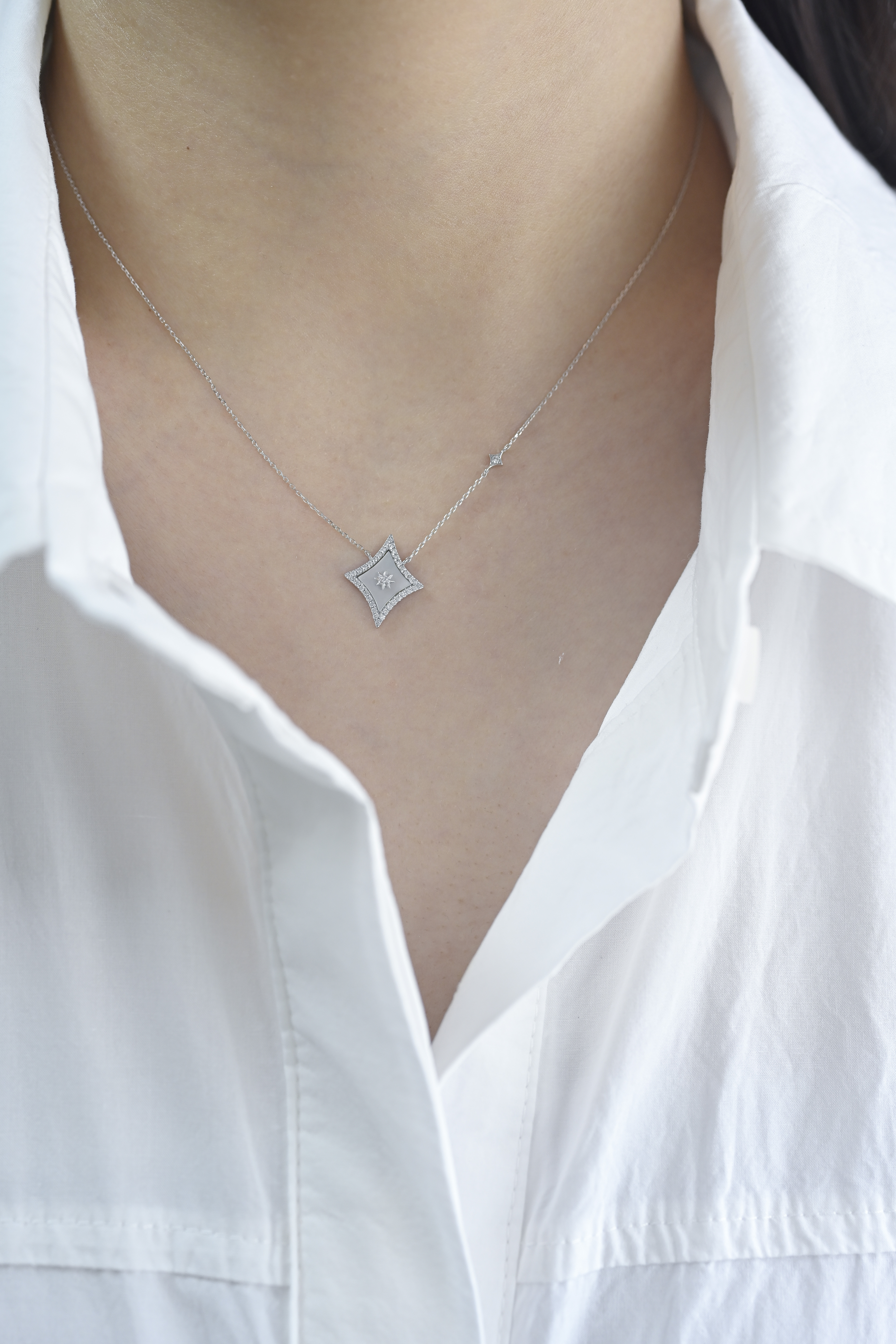 18K MOP Diamond Necklace