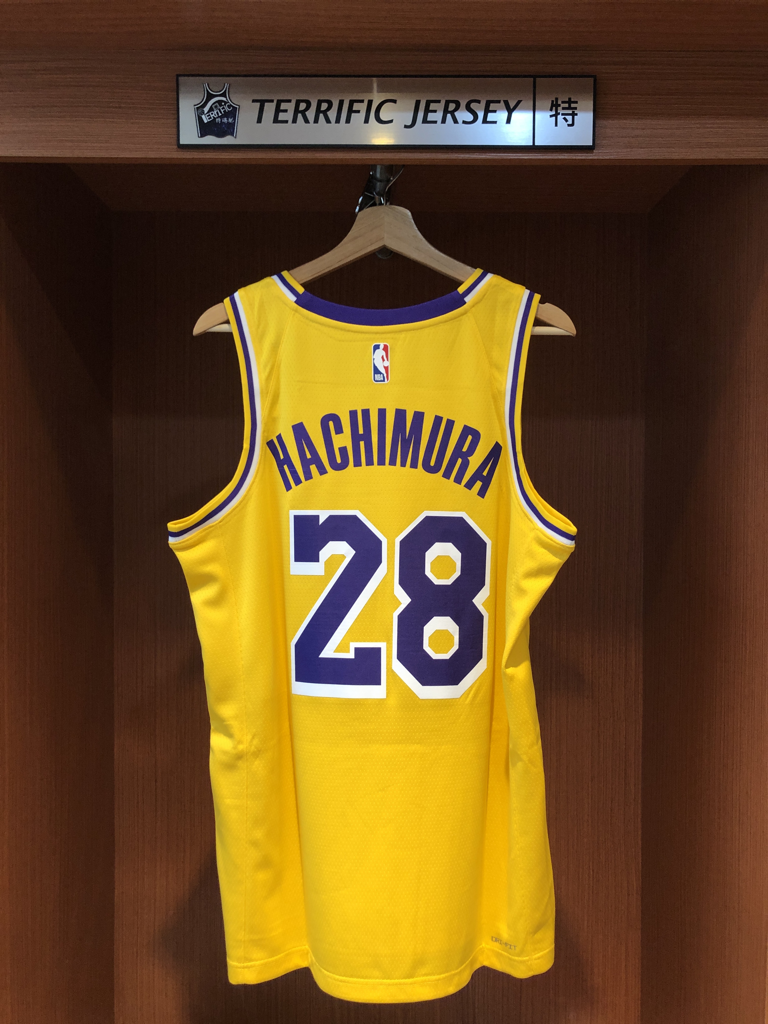 NBA球衣 Rui Hachimura 洛杉磯湖人黃 Icon Nike Swingman 球迷版 熱轉印 全新