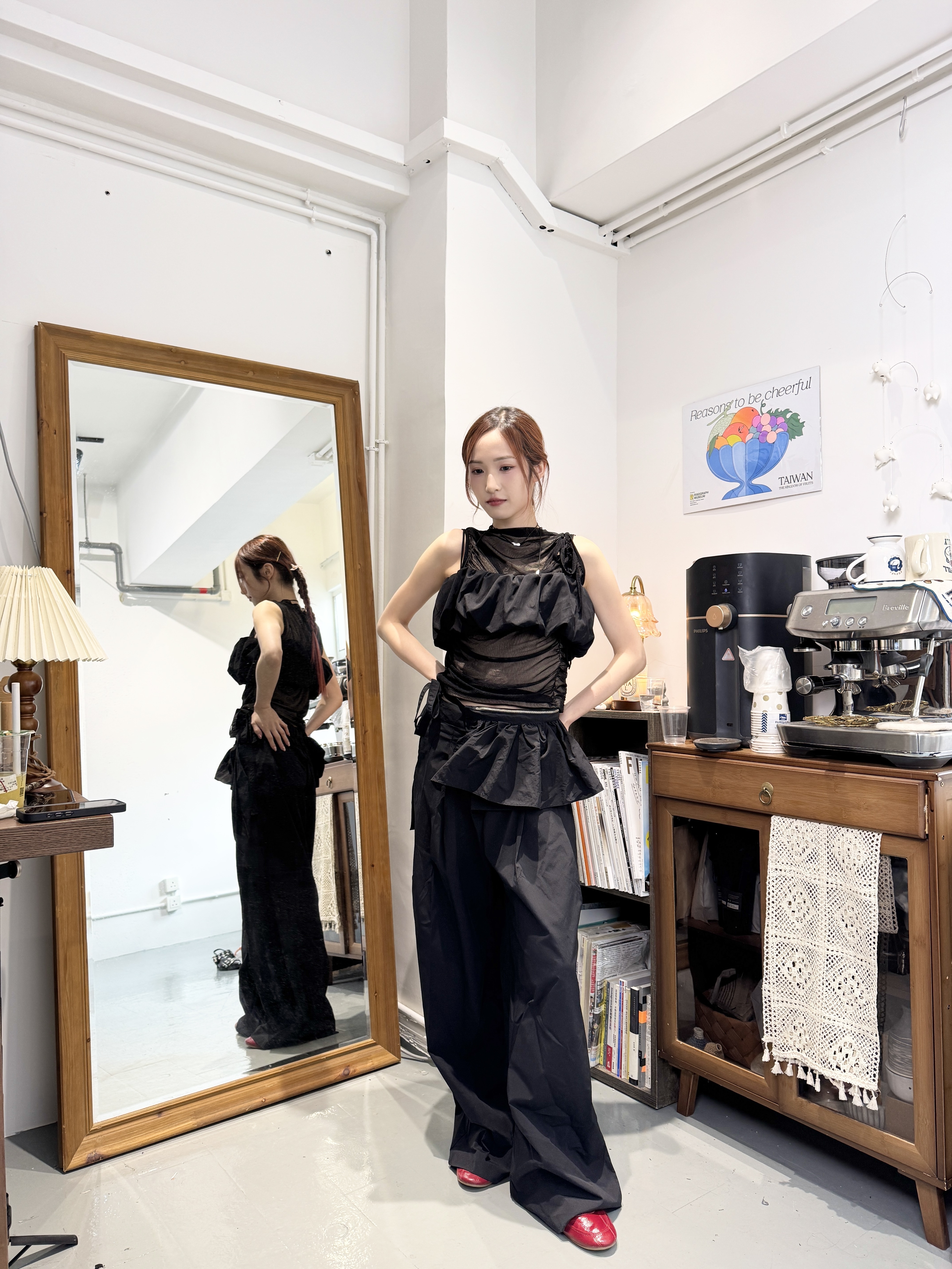 夏天索索料休閑褲