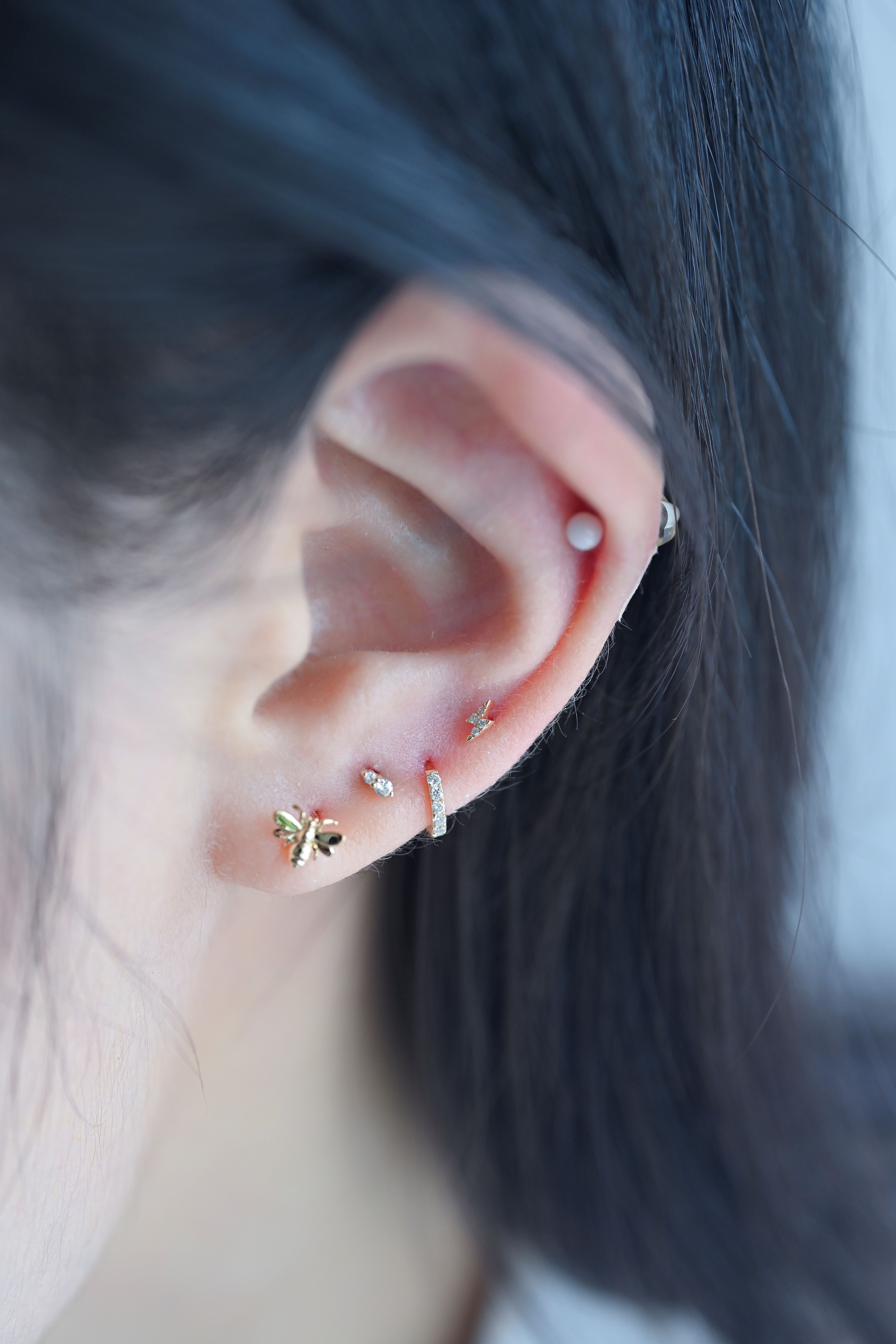 18K Flash Diamond Earring