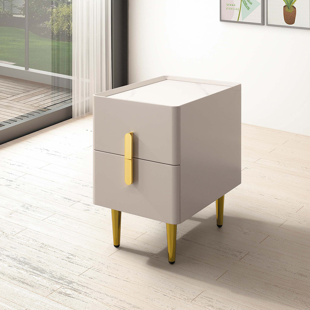 維朗妮1尺岩板床頭櫃/二抽收納櫃/置物小邊櫃/小茶几